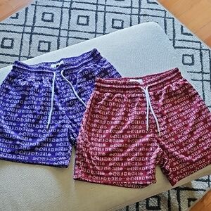 Stylish Purple and Red Athletic Shorts